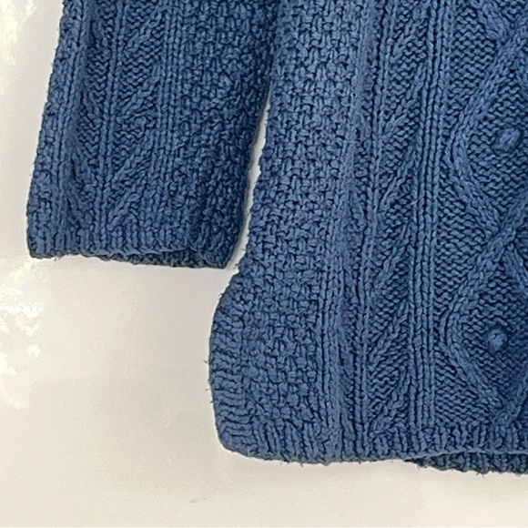 Talbots Blue Silk Blend Cable Knit Pullover Sweater - Picture 8 of 11